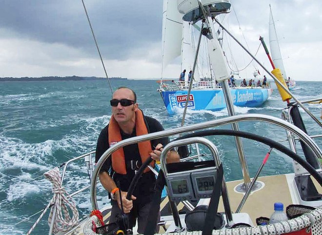 New York skipper Gareth Glover at the helm of New York - Clipper 11-12 Round the World Yacht Race © www.howiephoto.com/onEdition